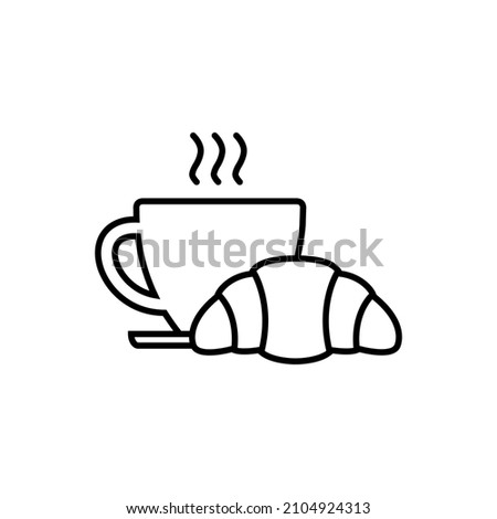Croissant line icon, vector outline logo isolated on white background