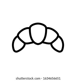Croissant line icon vector template