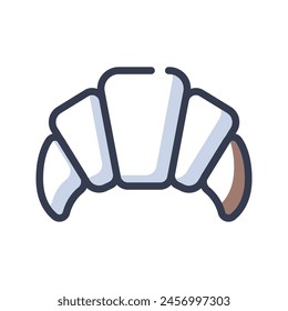 Symbol für Croissant-Linie-Vektorgrafik