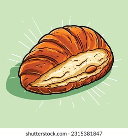 croissant lineart icon illutration. french snack icon illustration. dessert collection icon