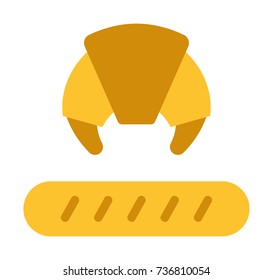Croissant & Loaf Of Bread vector icon