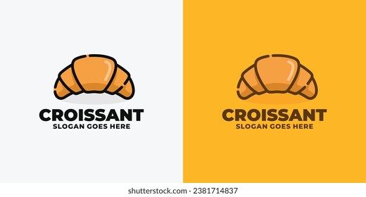 Croissant logo design vector illustration