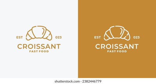 Croissant logo design vector illustration