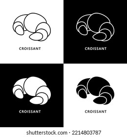 Croissant Logo. Food and Drink Illustration. Bakery and Pastry Icon Symbol