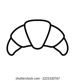 Icono del logotipo croissant. Ilustración del vector aislada en fondo blanco