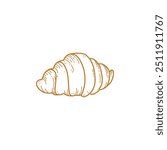 Croissant Logo Image, Croissant Vector Image, Pastry Croissant Image, French Pastry icon, Puff Pastry Croissant.