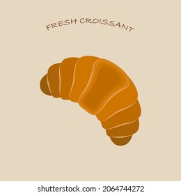 Croissant. Logo. Ruddy French Croissant. Vector illustration 