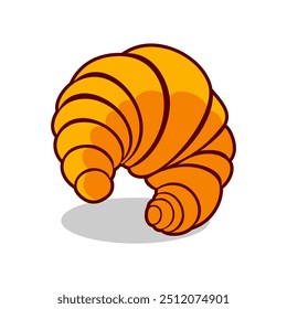 Croissant logo vector illustration template with shadow