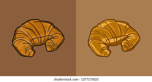 Croissant made from flour and then baked