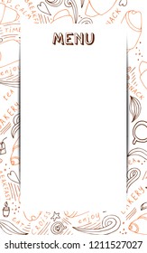 Croissant menu for website in hand drawn style. Vector illustration. For cafe, bakery
