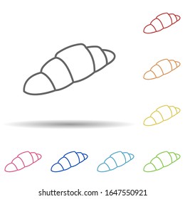 Croissant in multi color style icon. Simple thin line, outline vector of food icons for ui and ux, website or mobile application