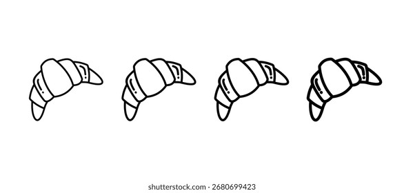 Croissant Multiple Line Icon Element