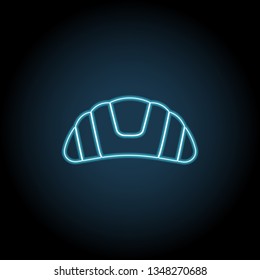 croissant neon glow icon. Simple thin line, outline vector of Fast food icons for UI and UX, website or mobile application