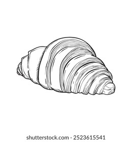 Croissant sobre fondo aislado. Estilo vintage dibujado a mano. Ilustración vectorial.
