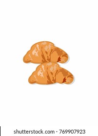 Croissant on a white background