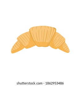 Croissant on white background. Cartoon bakery products in style doodle vector illustration.