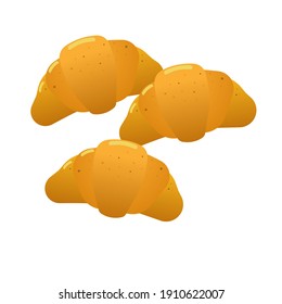 Croissant auf weißem Hintergrund. Vektorgrafik-Design 