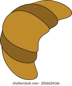 Croissant en iconos vectoriales de fondo blanco 