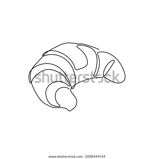 Croissant One Line Art Continuous Line Stock Vector (Royalty Free ...