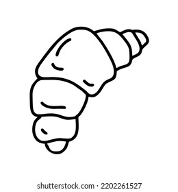 Croissant. Outline Drawing Isolated On White. Sketch.

