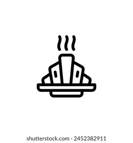 croissant outline icon and illustration