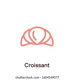 Croissant outline icon - Vector