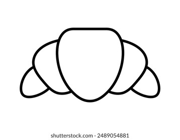 Croissant outline icon vector illustration isolated on white background. French Croissant black outline icon. Icon sign symbol for infographic, packaging label, food app and bistro.