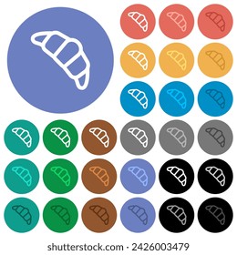 Croissant Umriss mehrfarbige flache Symbole auf runden Hintergründen. Weiße, helle und dunkle Icon-Variationen für Schwebeflug- und aktive Status-Effekte sowie Bonus-Schattierungen.