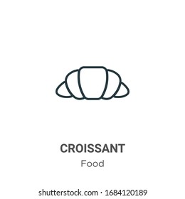 Croissant outline vector icon. Thin line black croissant icon, flat vector simple element illustration from editable food concept isolated stroke on white background