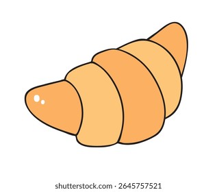 Croissant pastry isolated vector illustration