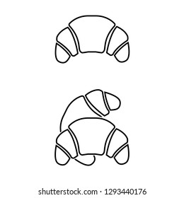 croissant pastry line black icon, logo on white background