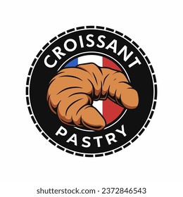 croissant pastry logo for template