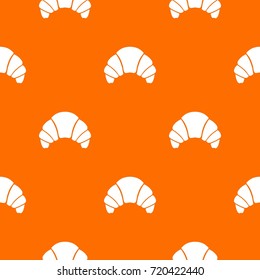 Croissant pattern repeat seamless in orange color for any design. Vector geometric illustration