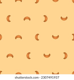 Croissant pattern seamless. bagel background Vector illustration
