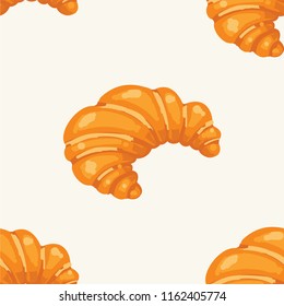 Croissant pattern seamless illustration bakery icon sign symbol logo label