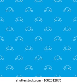 Croissant pattern vector seamless blue repeat for any use