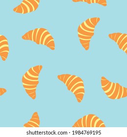 Croissant Pattern. Vector semaless pattern or background with croissant