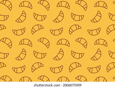 Croissant pattern wallpaper. Croissant icon vector.