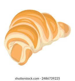 Croissant, a popular pastry with or without filling vector illustration