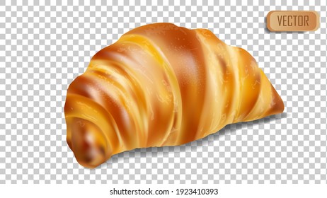 Croissant realistic illustration isolated baked goods on transparent background