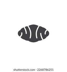 Icono de vector de rollo cruzado. signo plano relleno para concepto móvil y diseño web. Icono de glifo croissant. Símbolo, ilustración del logotipo. Gráficos vectoriales
