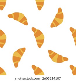 Croissant Seamless pattern background ideal for wrapping paper, fabric, textile etc.