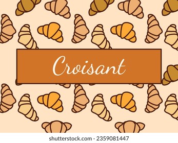 Patrón cruasán sin foco. Trato dulce de postre. Ilustración del vector