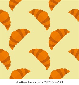 croissant seamless pattern vector illustration
