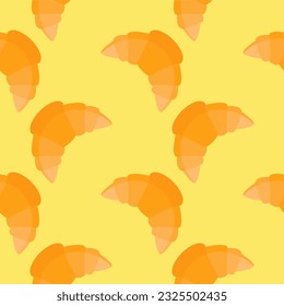 croissant seamless pattern vector illustration