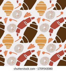 Croissant seamless pattern for wallpeper, texture, cards