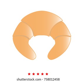 Croissant set icon . Flat style .