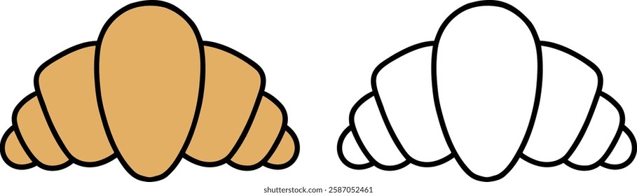 Croissant Set Isolated On White