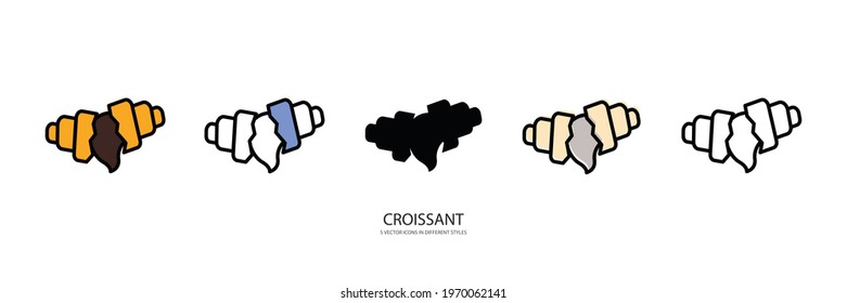 CROISSANT set vector type icon