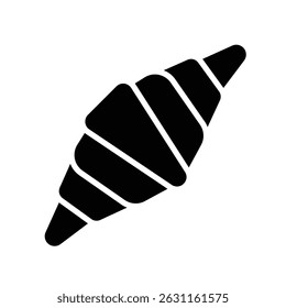 Croissant Silhouette. Black and White Icon Design Elements on Isolated White Background